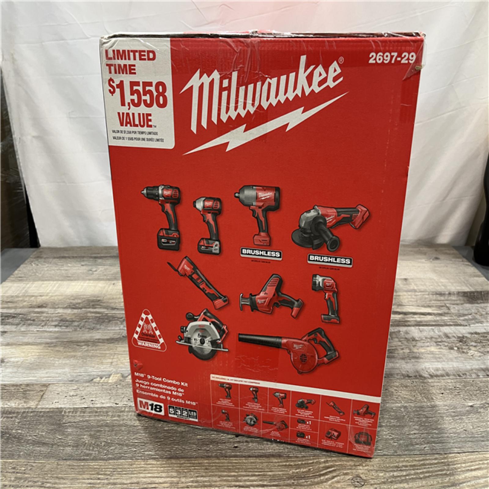 NEW - Milwaukee 18-Volt Lithium-Ion Cordless (9-Tool) Combo Kit