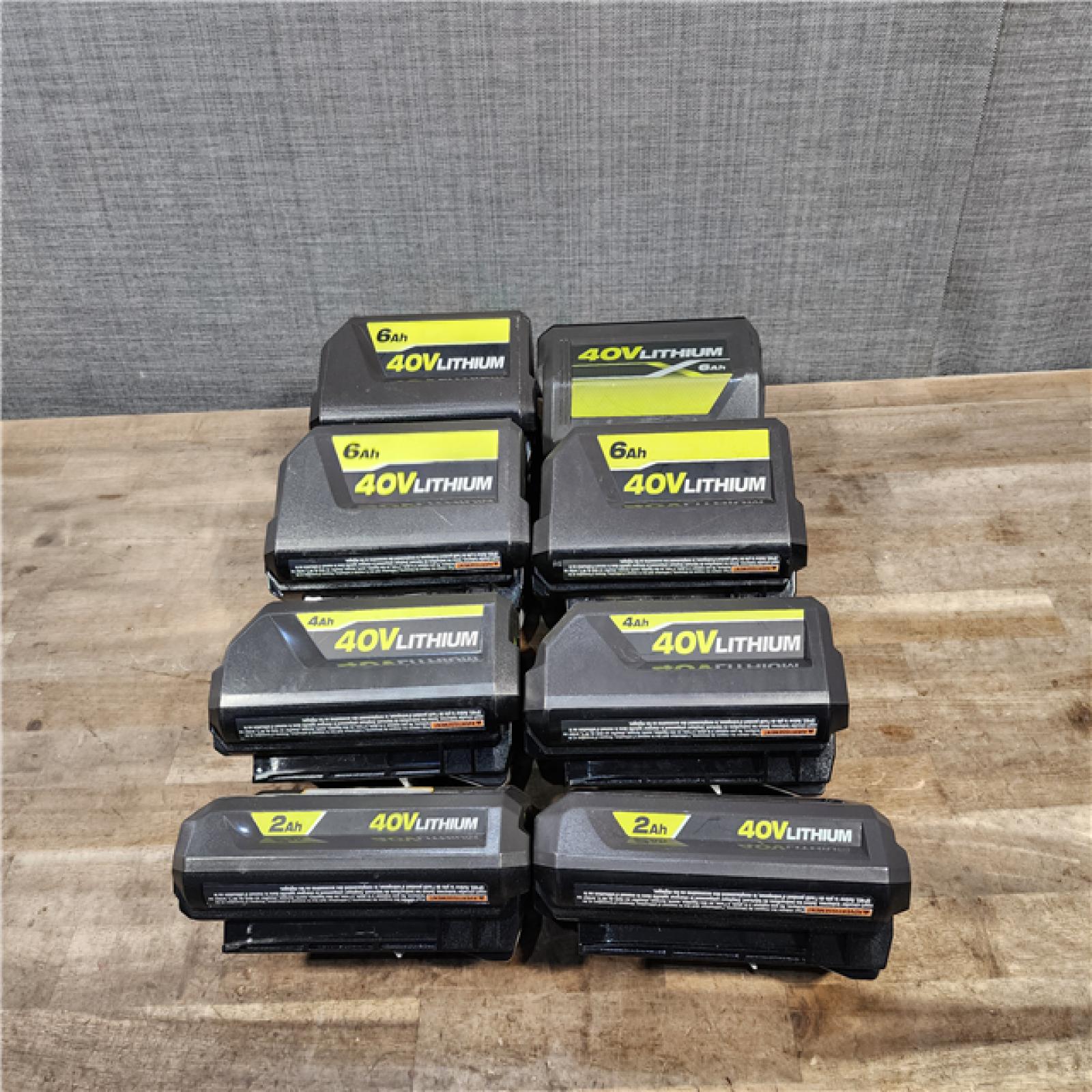 HOUSTON LOCATION - AS-IS RYOBI BATTERY PACK QTY - 8