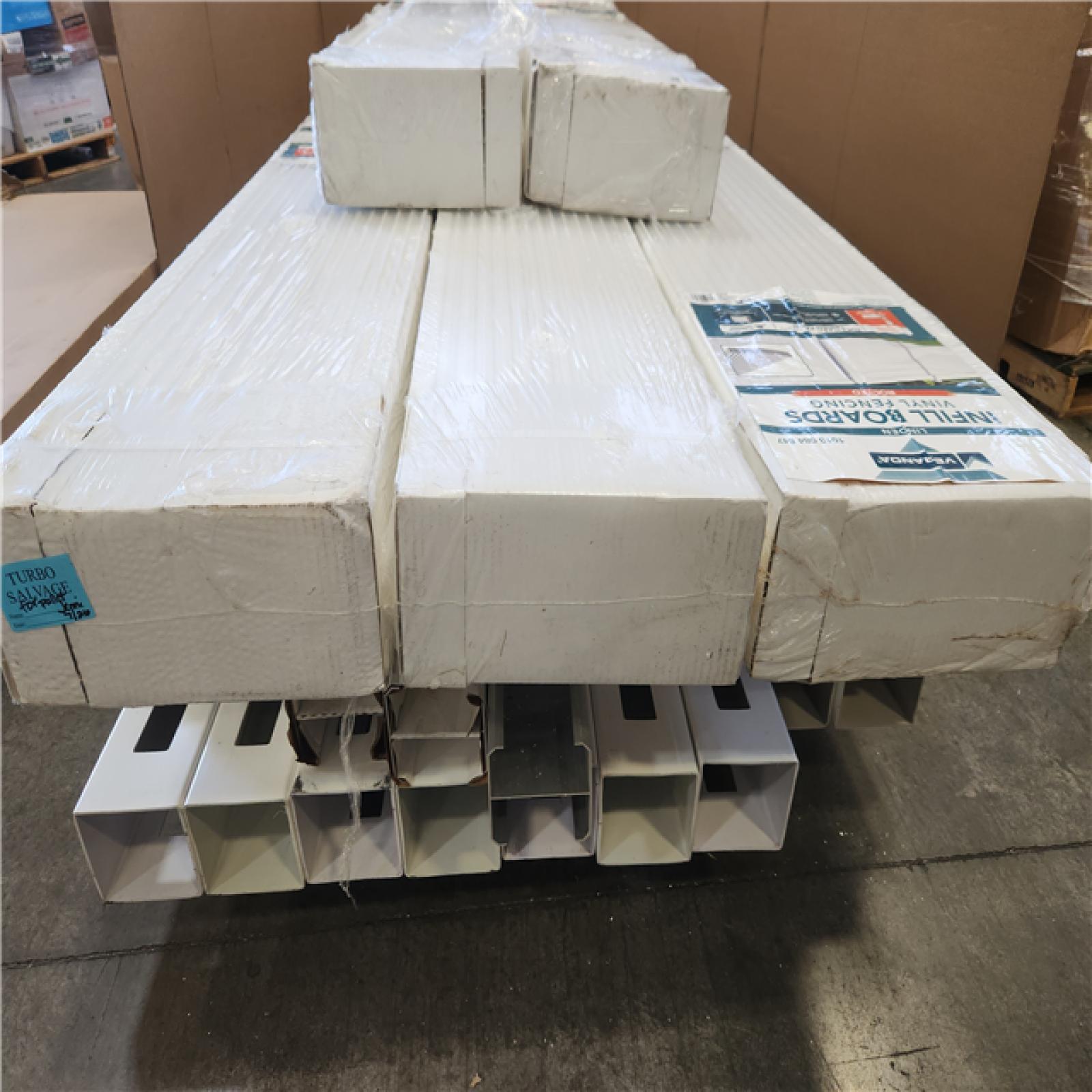 Phoenix Veranda Linden 6 ft. x 8 ft. White Privacy Framed Flat Fence Panel Kit with White Infill and Posts