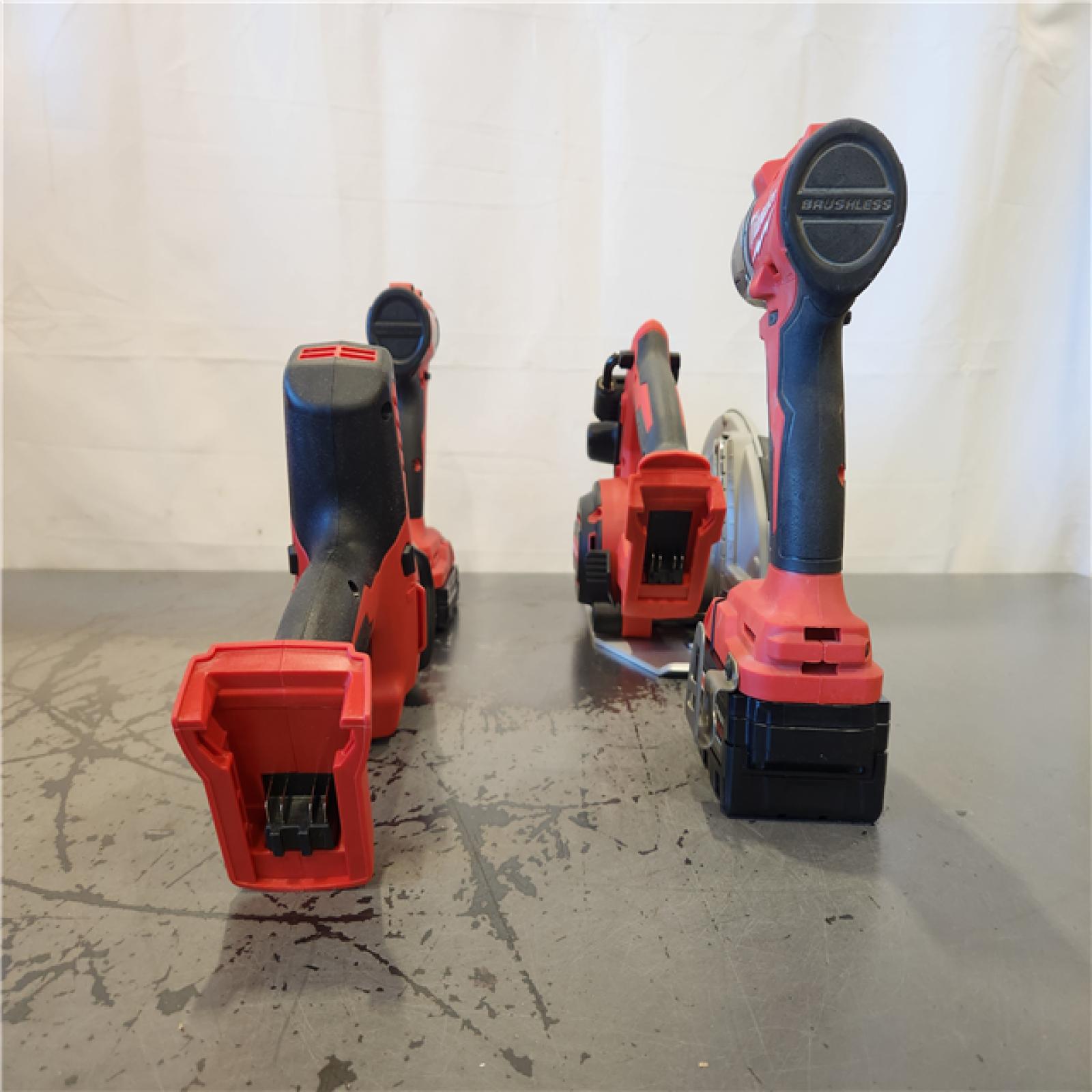 AS-IS- Milwaukee M18 18-Volt Lithium-Ion Brushless Cordless Combo Kit (4-Tool) with 2-Batteries, 1-Charger and Tool Bag