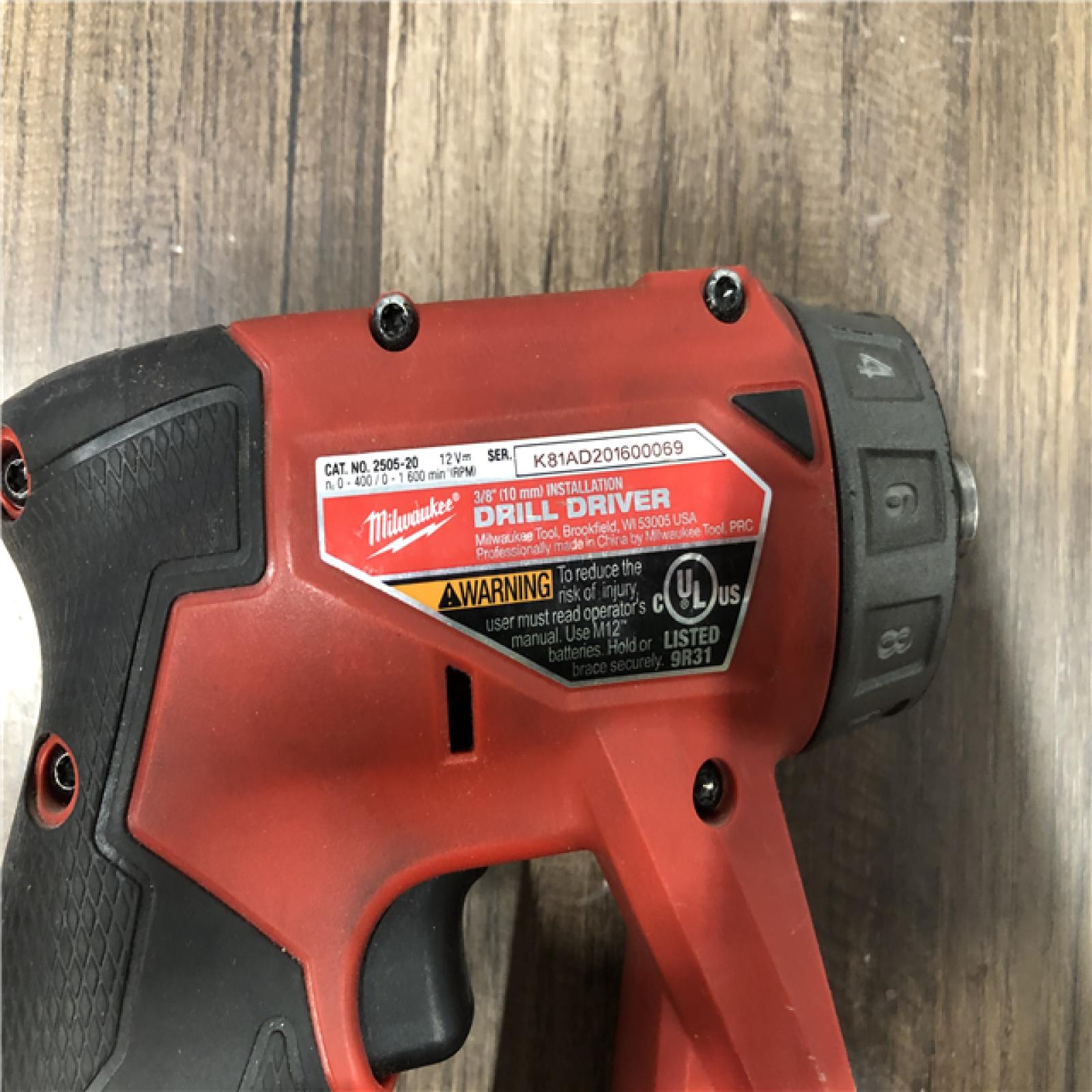 AS-IS Milwaukee FUEL 12V Lithium-Ion Brushless Cordless 4-in-1 Installation 3/8 in. Drill Driver with 4 Tool Head (Tool-Only)
