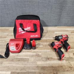 HOUSTON LOCATION - AS-IS (APPEARS LIKE NEW) Milwaukee FUEL 12-Volt Lithium-Ion Brushless Cordless Hammer Drill and Impact Driver Combo Kit
