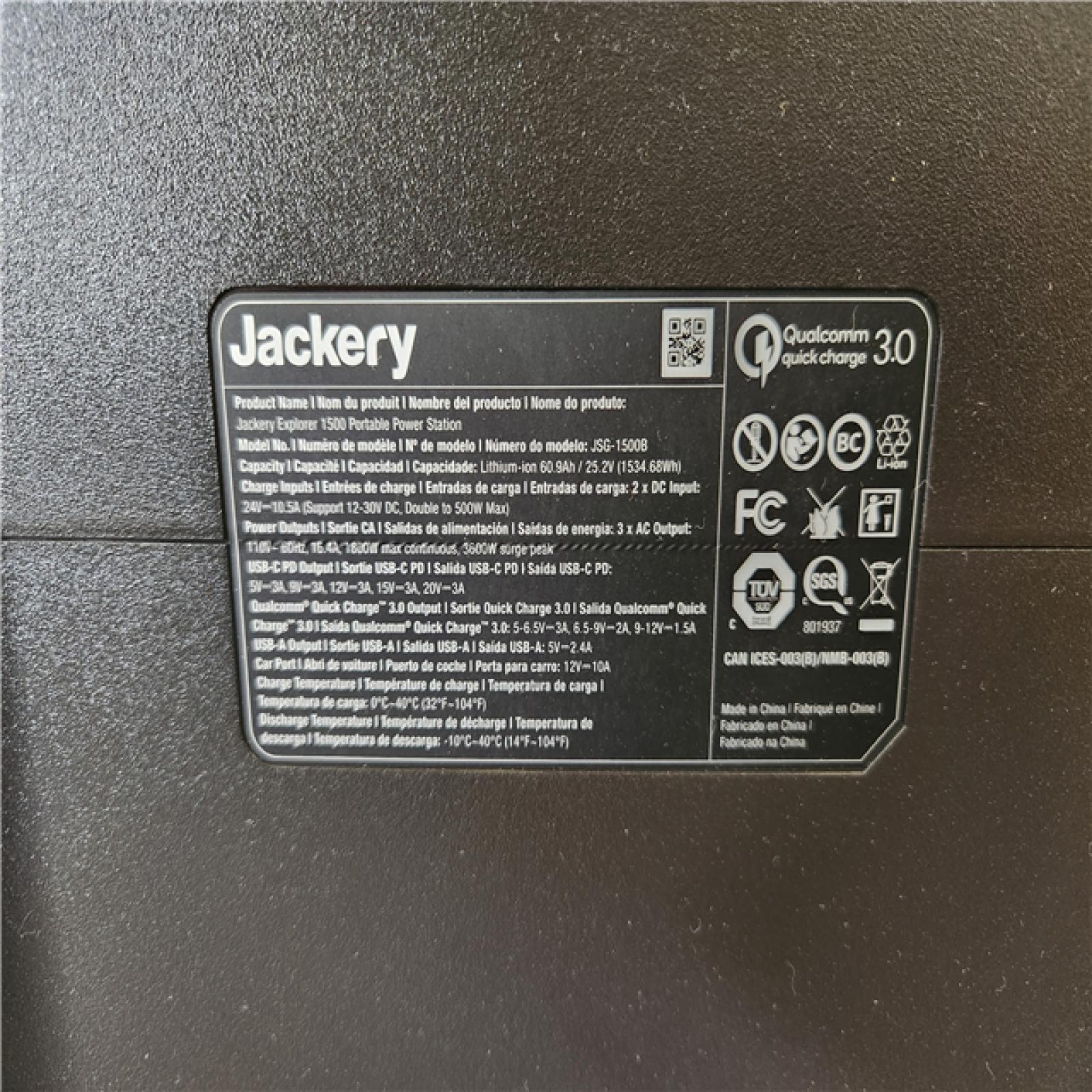 Phoenix Location LIKE NEW Jackery Explorer 1500, 1534Wh/1800W Model No. JSG-1500B