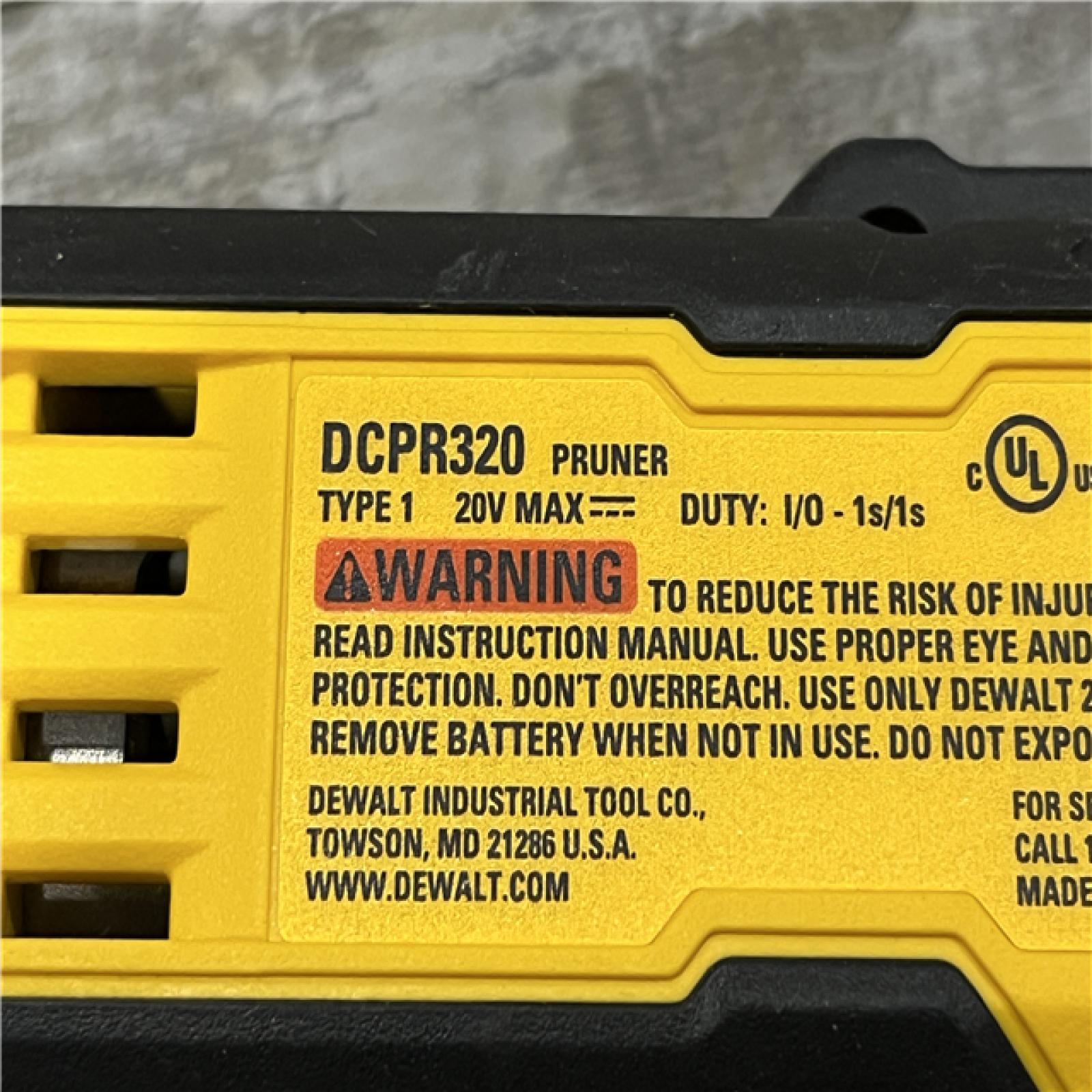 AS-IS DEWALT 20-Volt MAX 1 -1/2 in. Capacity Cordless Battery Powered Pruner (Tool Only)