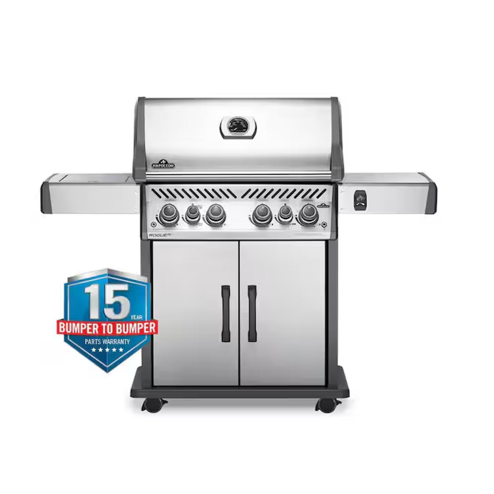 DALLAS LOCATION - NAPOLEON Rogue 4-Burner Propane Gas Grill in Stainless Steel with Infrared Rear and Side Burners