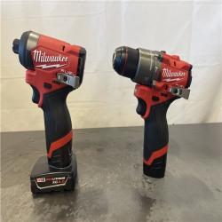 AS-IS- Milwaukee M12 FUEL Cordless 2-Tool Combo Kit: 1/2Hammer Drill  1/4Hex Impact Driver