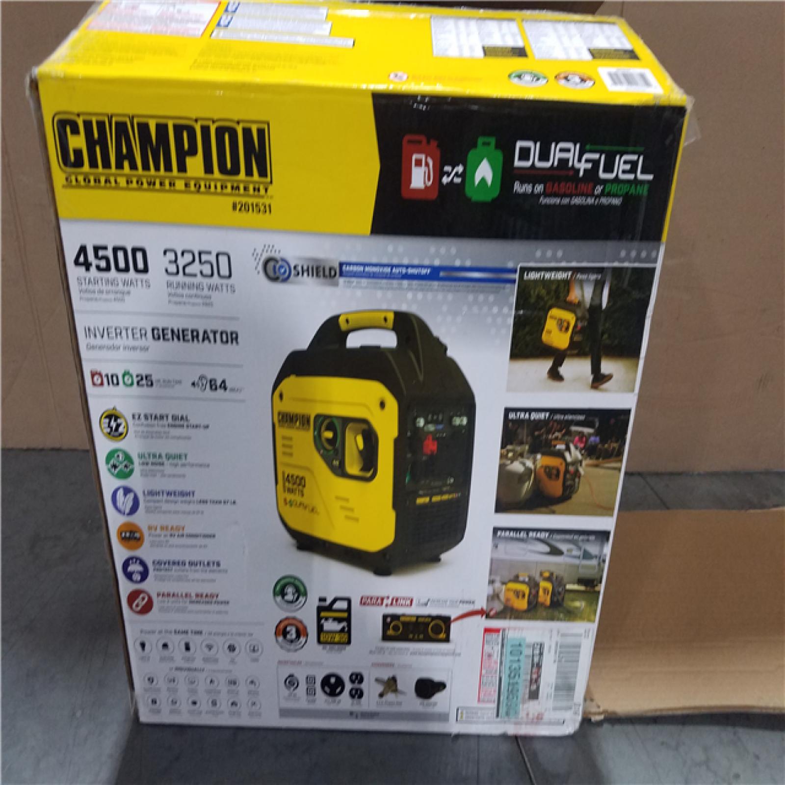 CALIFORNIA AS-IS CHAMPION DUAL FUEL PORTABLE GENERATOR