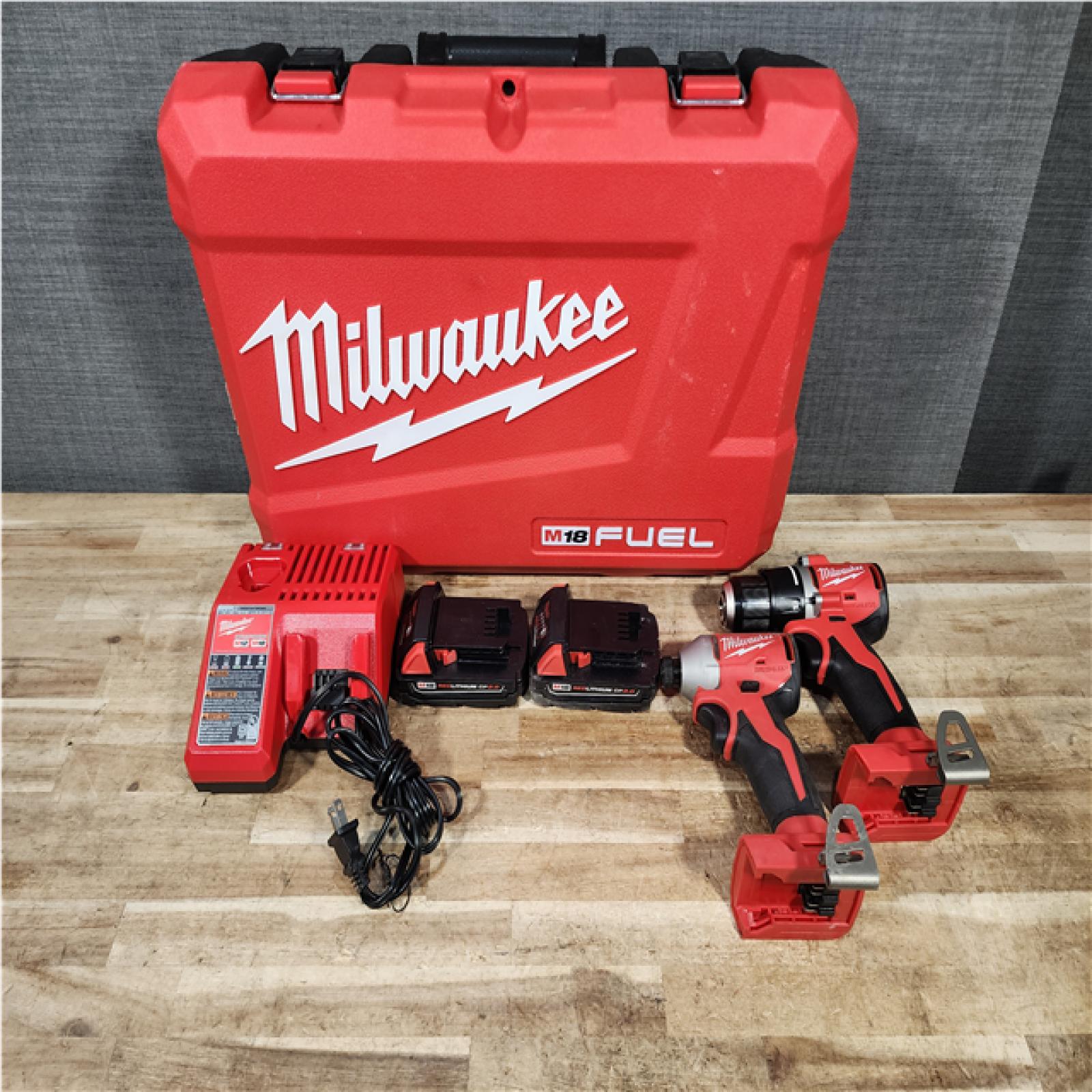 HOUSTON LOCATION - AS - IS Milwaukee FUEL 18V Lithium-Ion Brushless Cordless Hammer Drill and Impact Driver Combo Kit