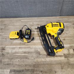HOUSTON LOCATION - AS-IS DeWalt 20V 16 Gauge Cordless Angled Finish Nailer Kit W/ 2Ah Battery