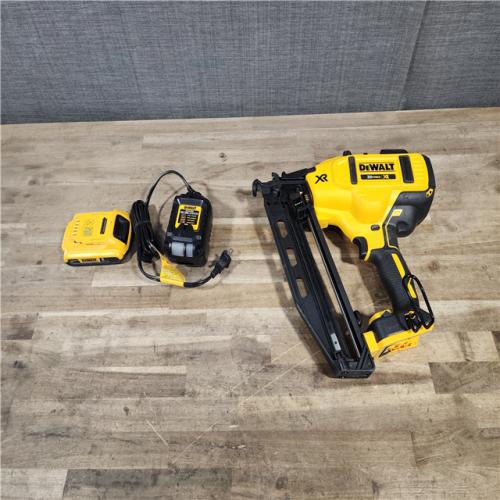 HOUSTON LOCATION - AS-IS DeWalt 20V 16 Gauge Cordless Angled Finish Nailer Kit W/ 2Ah Battery