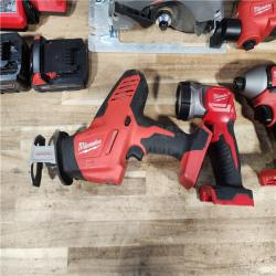 HOUSTON LOCATION - AS-IS MILWAUKEE 7 TOOL COMBO KIT W/ (2) BATTERY & CHARGER