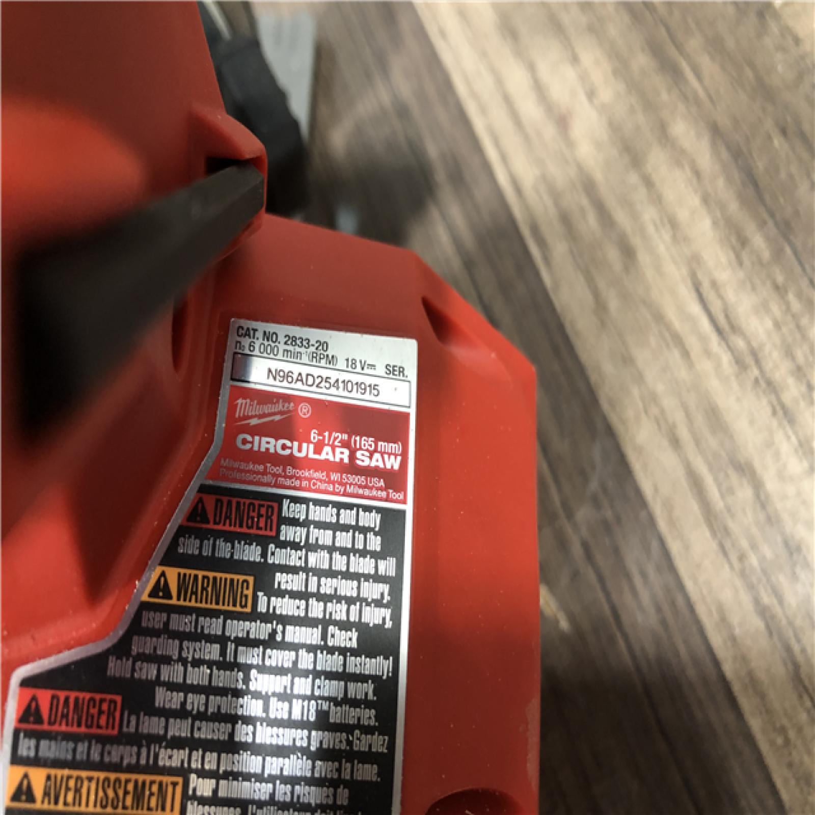 AS-IS Milwaukee  FUEL 18V Lithium-Ion Brushless Cordless 6-1/2 in. Circular Saw (Tool-Only)