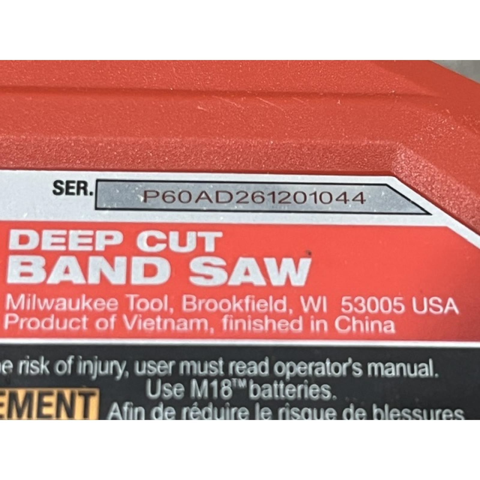 AS-IS Milwaukee FUEL 18V Lithium-Ion Brushless Cordless Deep Cut Band Saw (Tool-Only)