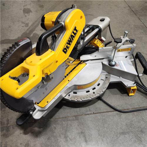 As-Is- DEWALT 15 Amp Corded 12 in. Double Bevel Sliding Compound Miter Saw
