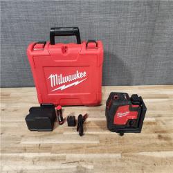 HOUSTON LOCATION - AS-IS Milwaukee Green 100 ft. Cross Line and Plumb Points Rechargeable Laser Level with REDLITHIUM Lithium-Ion