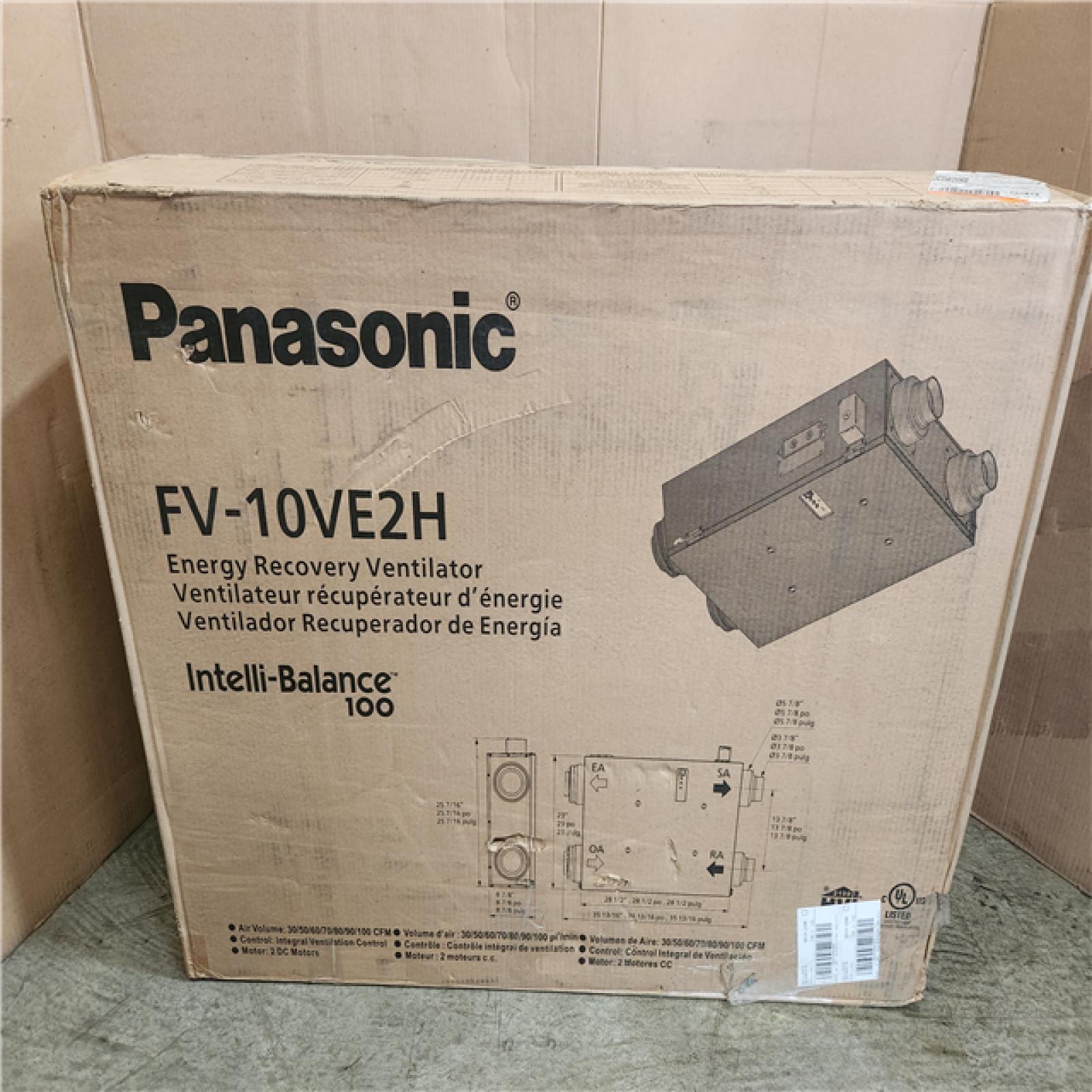 Phoenix NEW Panasonic Intelli-Balance 100-Energy Recovery Ventilator (ERV), 30-100 CFM, Hardwired, Temperate Climate (SEALED)