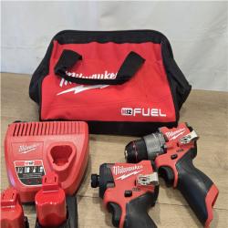 AS-IS Milwaukee FUEL 12-Volt Lithium-Ion Brushless Cordless Hammer Drill and Impact Driver Combo Kit