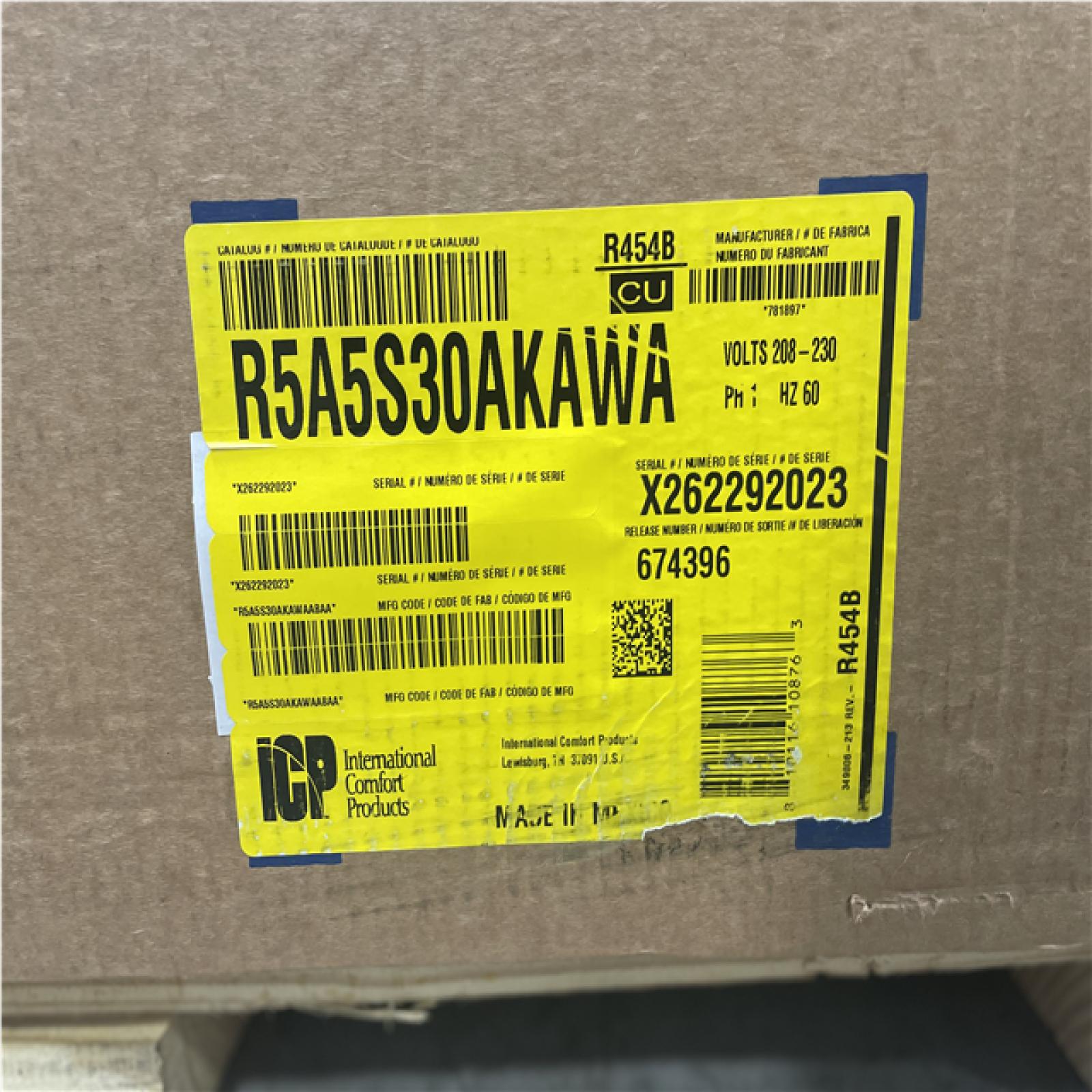 DALLAS LOCATION- AS-IS Smartcomfort® By Carrier 2.5 Ton 14.3 Seer2 Condensing Unit R-454b