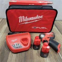 AS-IS Milwaukee M12 FUEL SURGE 12V Lithium-Ion Brushless Cordless 1/4 in. Hex Impact Driver Compact Kit W/Two 2.0Ah Batteries, Bag