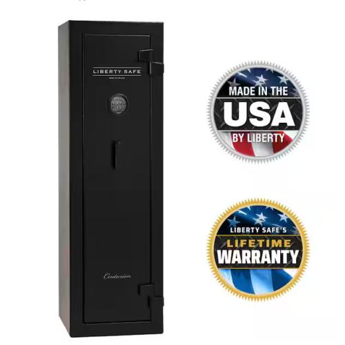 DALLAS LOCATION - LIBERTY SAFE Centurion 12-Gun 30-min fire rating EMP E-Lock 59.25 in. H x 18.25 in. W x 16 in. L Black Gun Safe