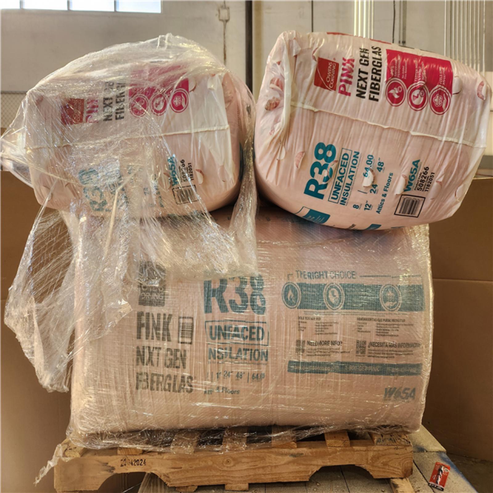 Phoenix AS-IS Owens Corning R-38 Unfaced Fiberglass Insulation Batt 24 in. x 48 in. Pallet (6 Bags)