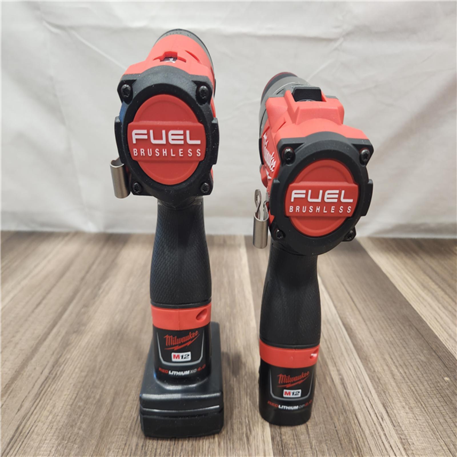 AS-IS- Milwaukee 12V Brushless Hammer Drill and Impact Driver Combo Kit