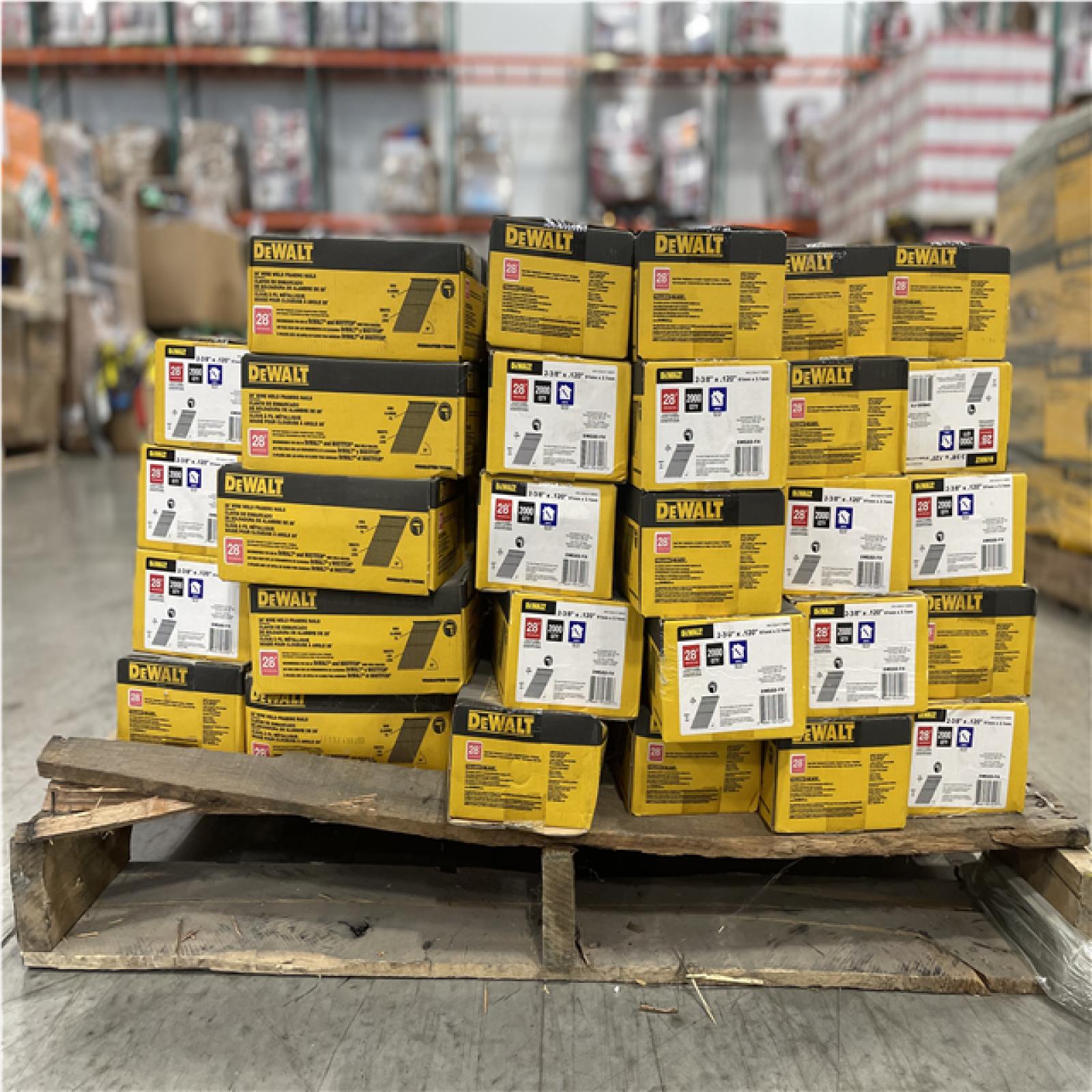 DALLAS LOCATION- AS-IS DEWALT 2-1/2 in. x 0.120-Gauge Bright Finish Framing Nails (2 000 per Box) (120 BOXES)
