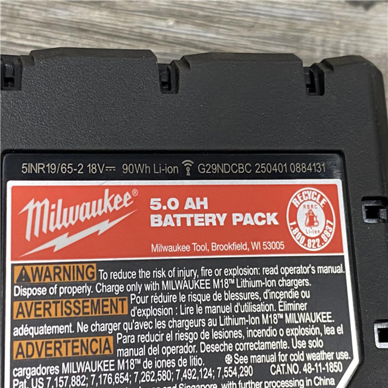 AS-IS Milwaukee 18-Volt Lithium-Ion XC Starter Kit with Two 5.0Ah Batteries and Charger