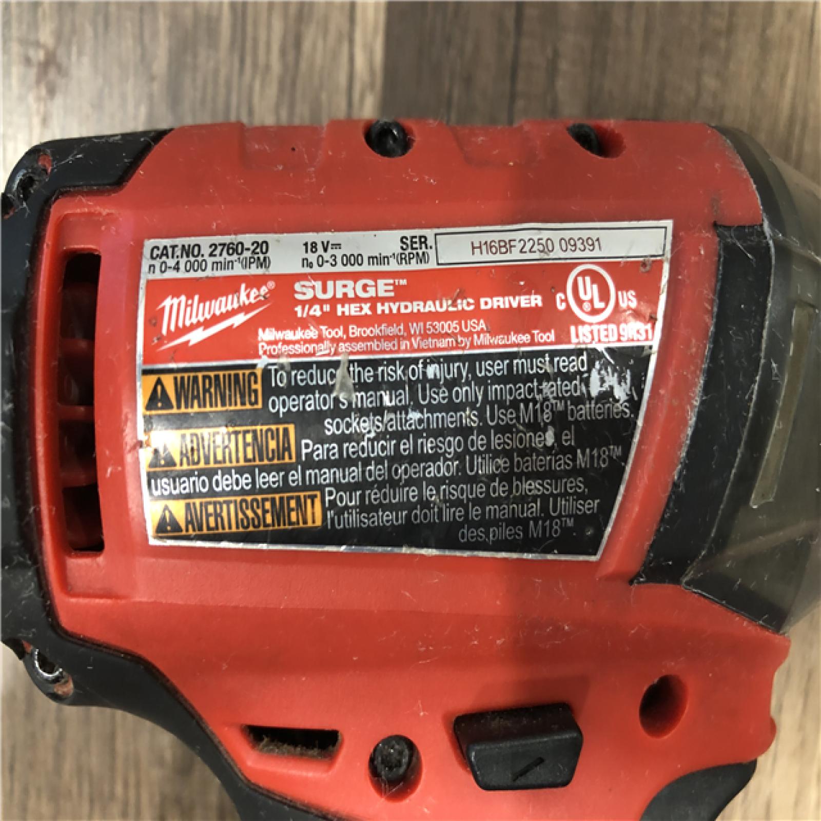AS-IS Milwaukee  FUEL SURGE 18V Lithium-Ion Brushless Cordless 1/4 in. Hex Impact Driver (Tool-Only)