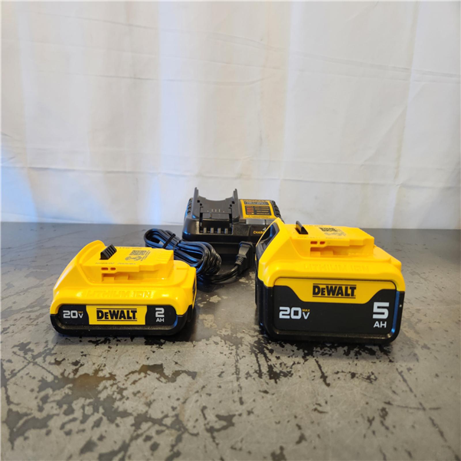 AS-IS- DEWALT 20V MAX Lithium-Ion Battery Kit with 5.0Ah and 2.0Ah Battery and Charger