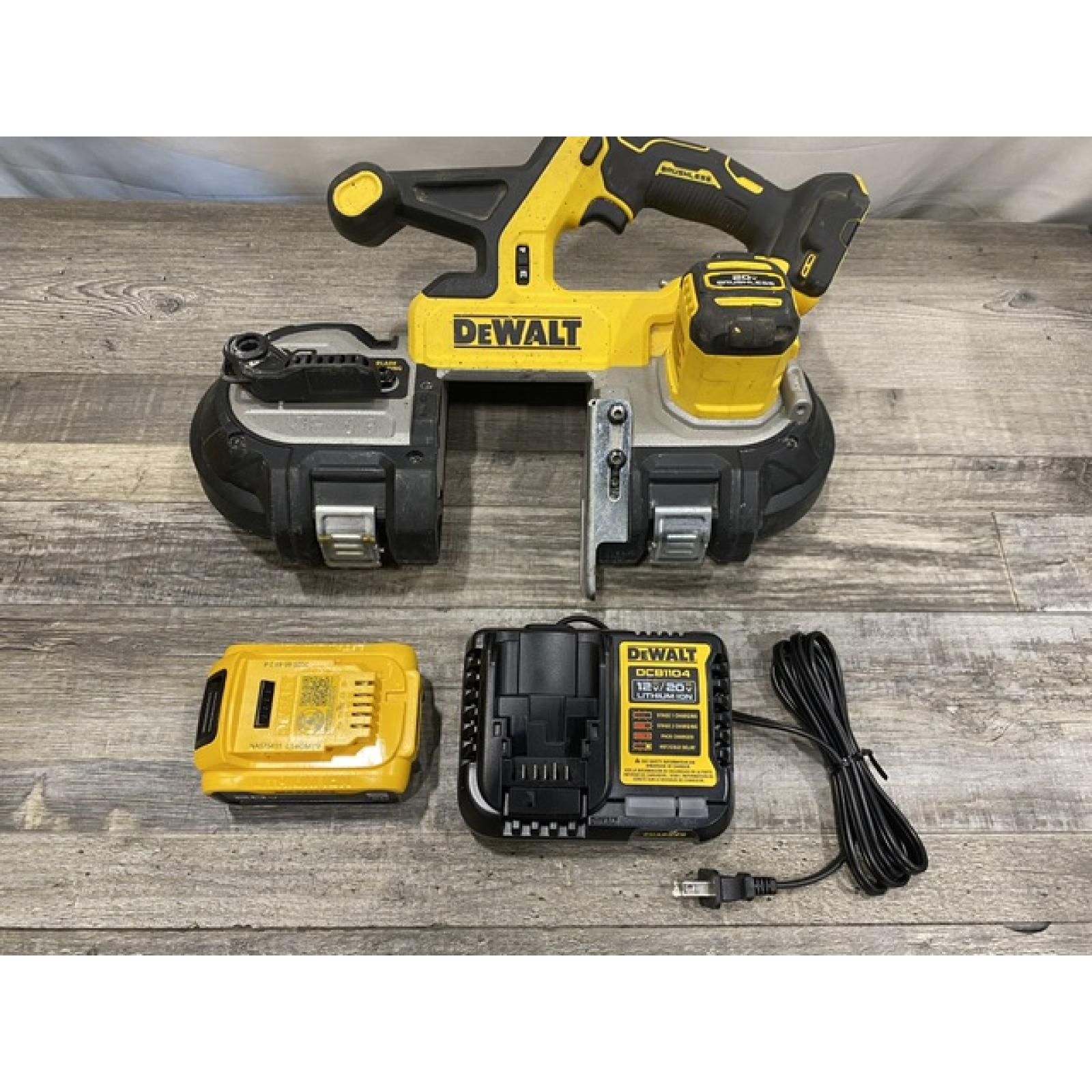 AS-IS DEWALT 20-Volt MAX Lithium-Ion 3-3/8 in. Cordless Band Saw Kit