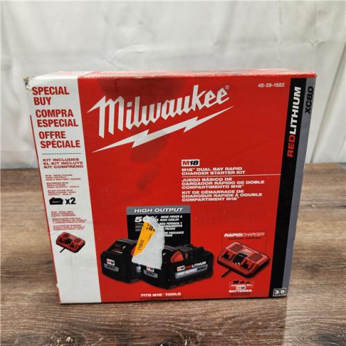 NEW! Milwaukee M18 18V Lithium-Ion Dual Bay Rapid Battery Charger W/ (2) 8Ah HIGH OUTPUT Batteries