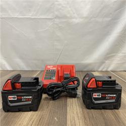 AS-IS Milwaukee M18 18-Volt Lithium-Ion XC Starter Kit with Two 5.0Ah Batteries and Charger