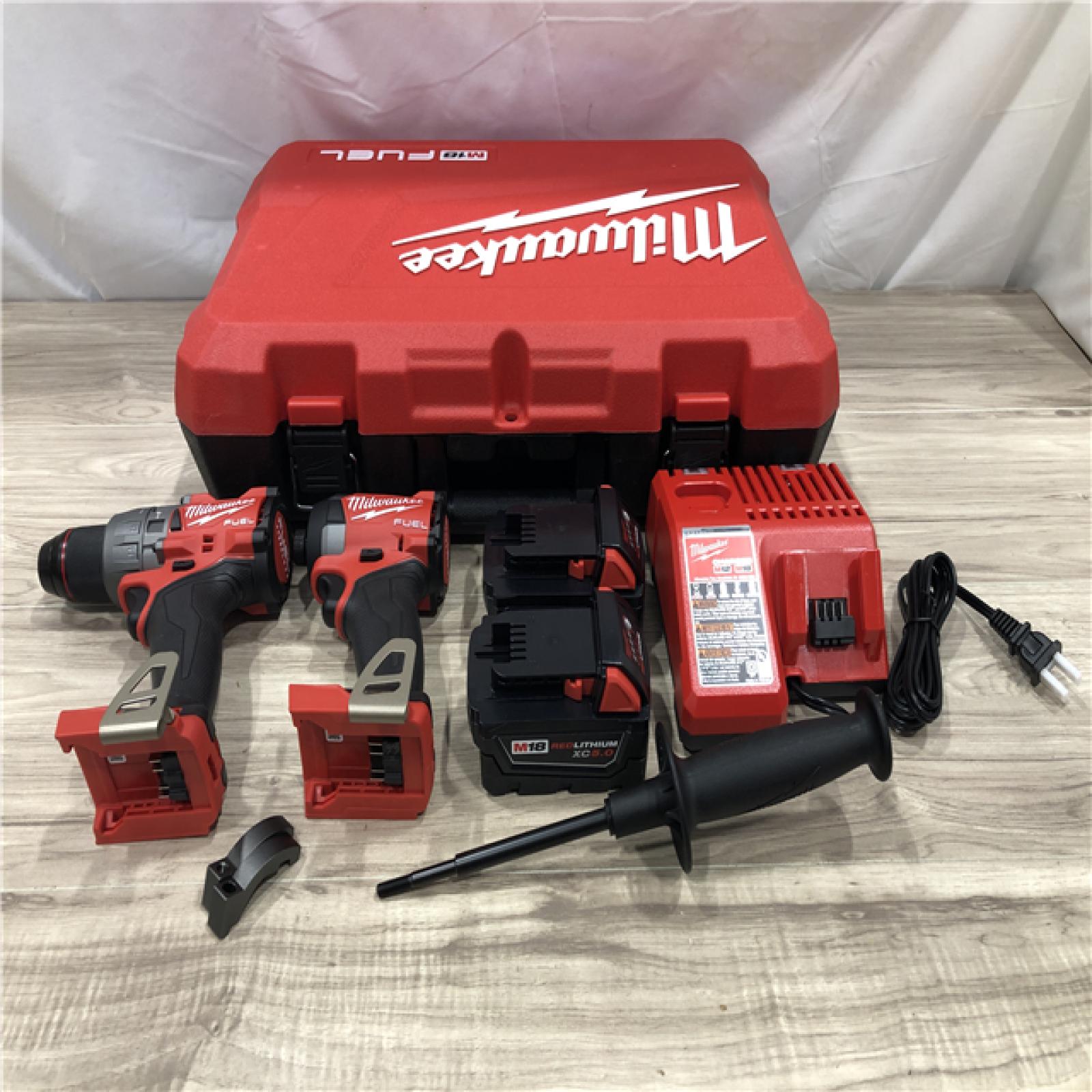 AS-IS Milwaukee FUEL 18V Lithium-Ion Cordless Hammer Drill and Impact Driver Combo Kit
