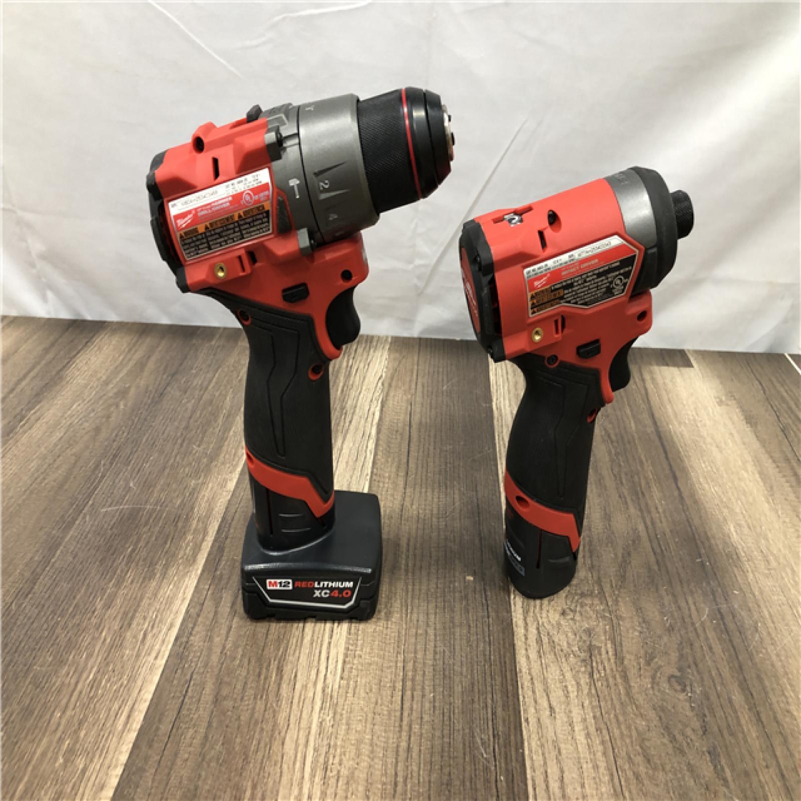 AS-IS Milwaukee FUEL 12-Volt Lithium-Ion Brushless Cordless Hammer Drill and Impact Driver Combo Kit