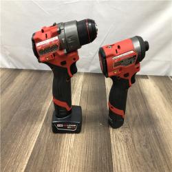 AS-IS Milwaukee FUEL 12-Volt Lithium-Ion Brushless Cordless Hammer Drill and Impact Driver Combo Kit