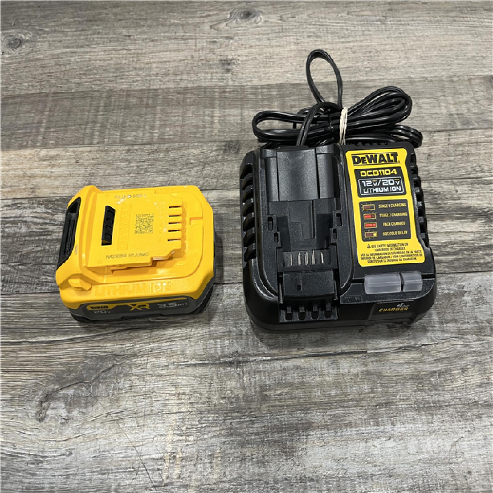 AS-IS DEWALT 20V MAX XR POWERSTACK Lithium-Ion Battery Starter Kit with 3.5Ah Battery and Charger