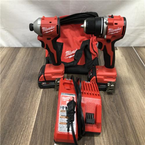 AS-IS Milwaukee 18V Lithium-Ion Brushless Cordless Compact Drill/Impact Combo Kit