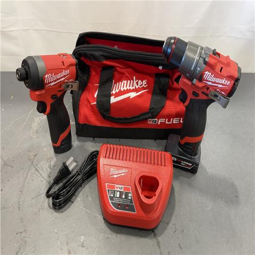 AS-IS - Milwaukee M12 FUEL 12-Volt Lithium-Ion Brushless Cordless Hammer Drill and Impact Driver Combo Kit