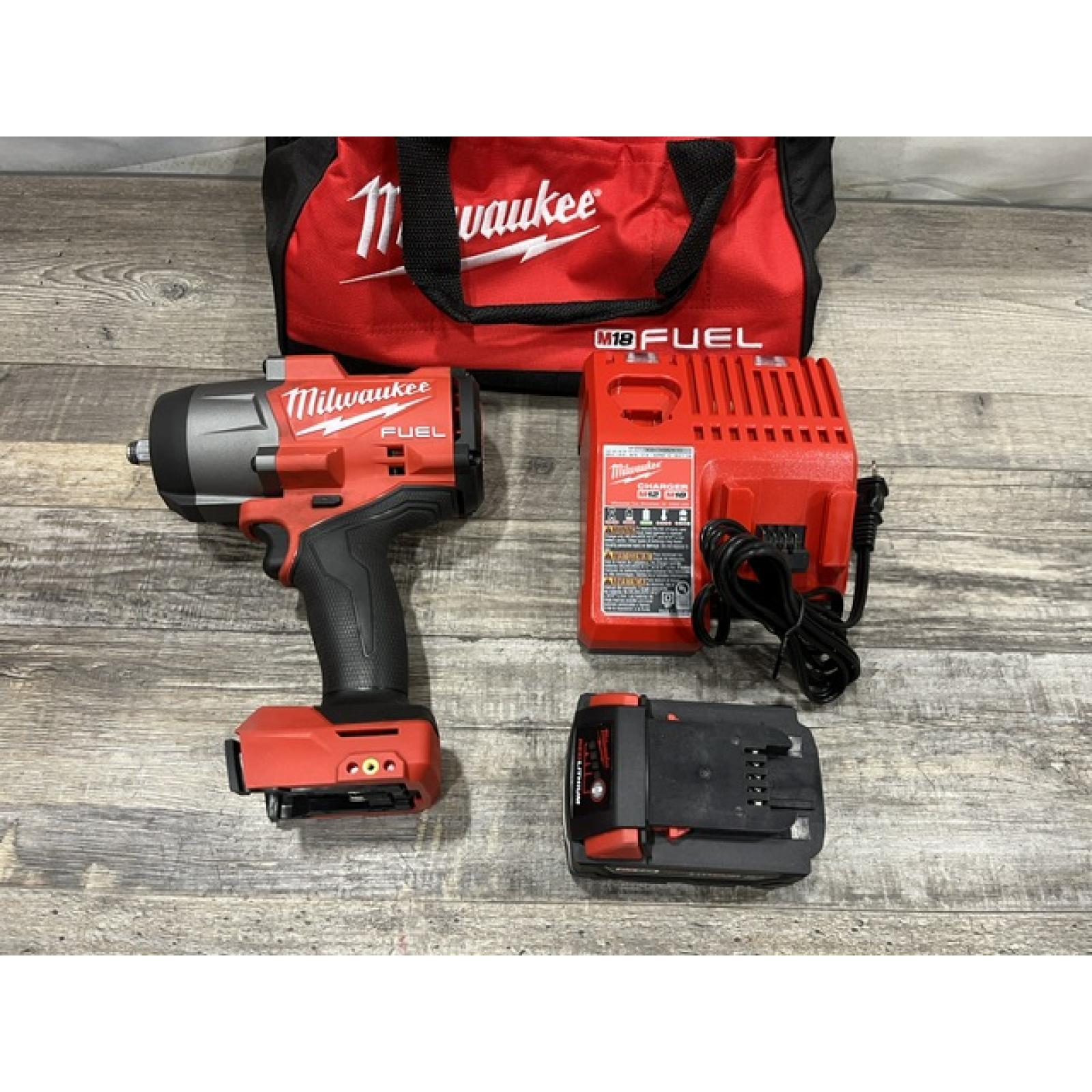 AS-IS Milwaukee FUEL 18V Lithium-Ion Brushless Cordless 1/2 in. Impact Wrench w/Friction Ring Kit