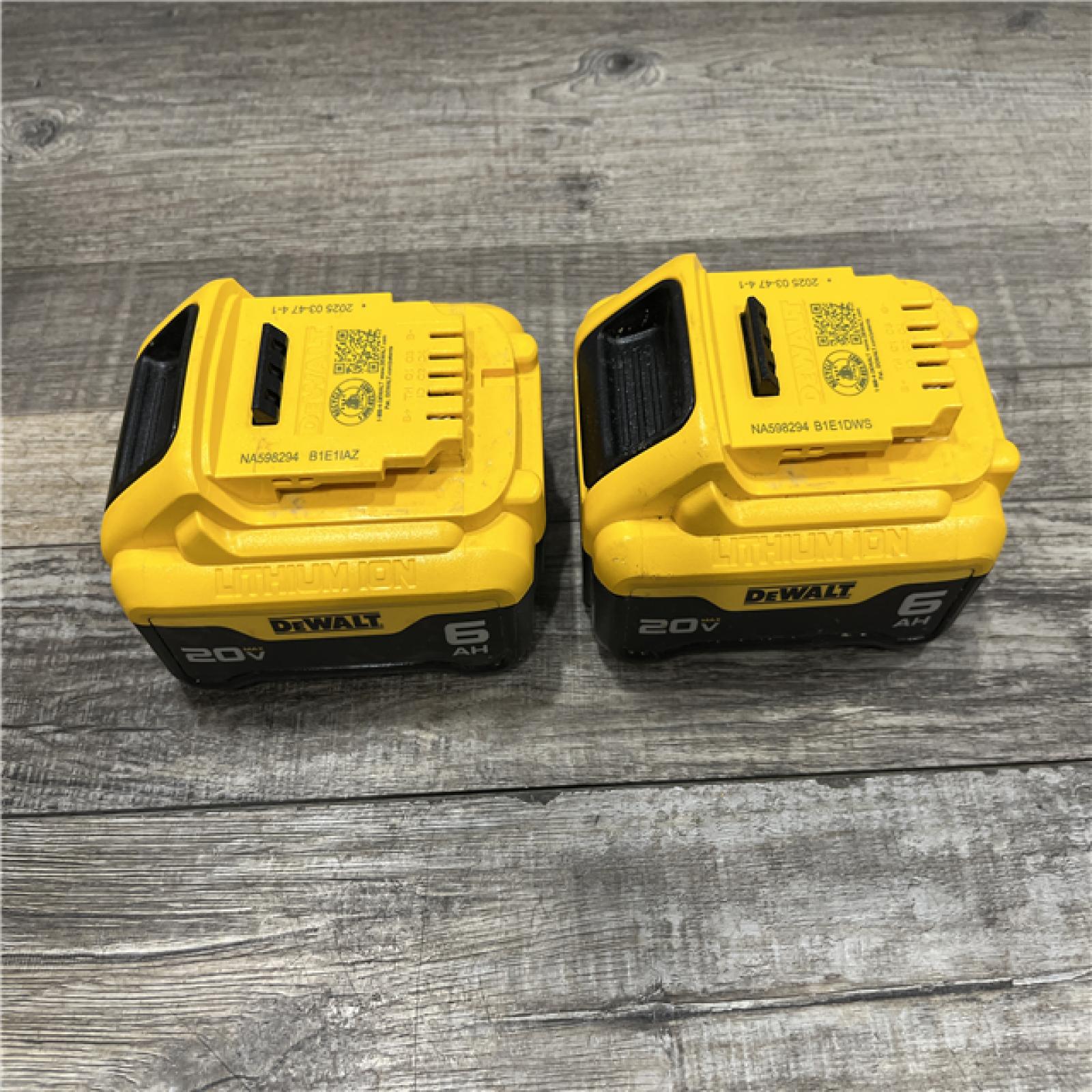 AS-IS DEWALT 20V MAX Lithium-Ion 6.0Ah Battery (2-Pack)