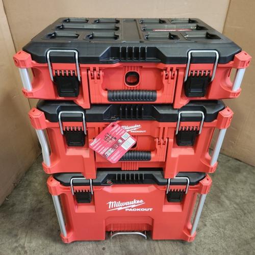 Phoenix NEW Milwaukee PACKOUT 22 in. Rolling Tool Box  22 in. Large Tool Box and 22 in. Medium Tool Box ProSystem Low Profile Handle