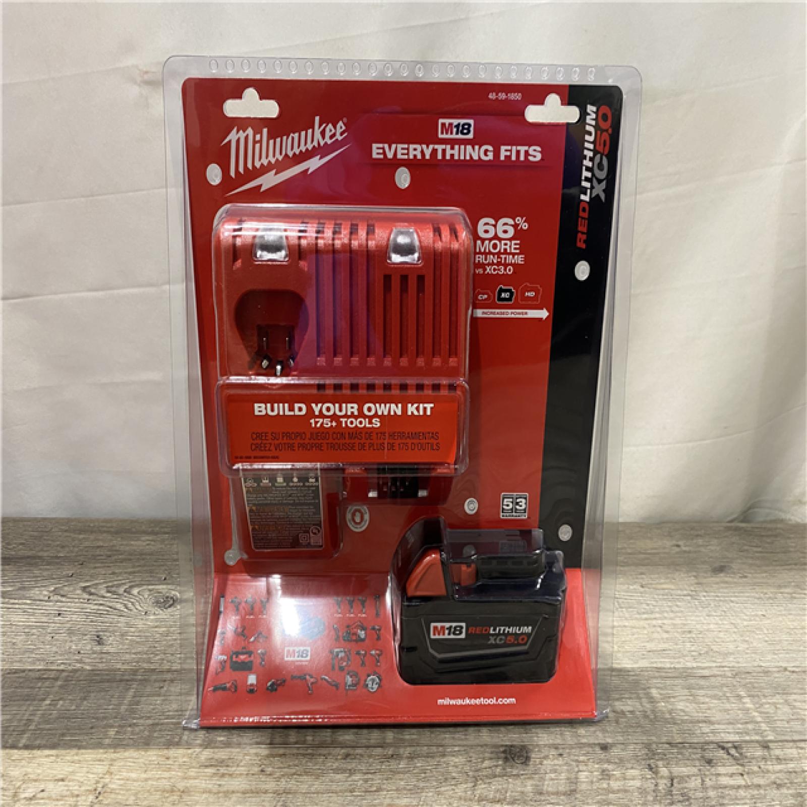 NEW - Milwaukee 18-Volt Lithium-Ion XC Starter Kit with One 5.0Ah Battery and Charger
