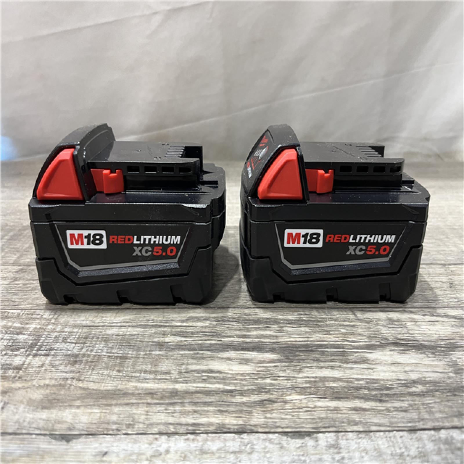 AS-IS Milwaukee 18-Volt Lithium-Ion XC Extended Capacity 5.0 Ah Battery Pack (2-Pack)