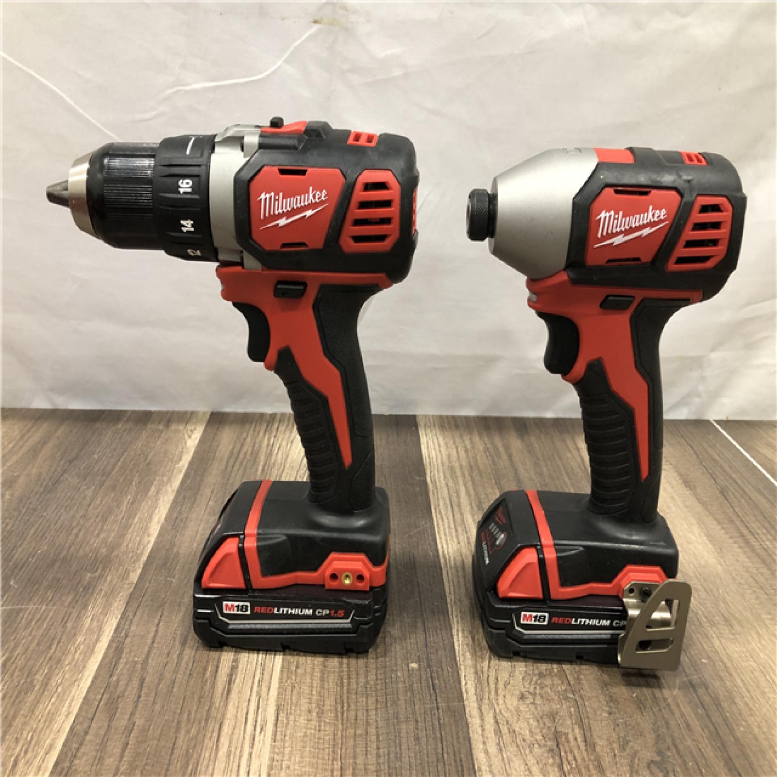 AS-IS Milwaukee 18V Lithium-Ion Cordless Drill Driver/Impact Driver Combo Kit