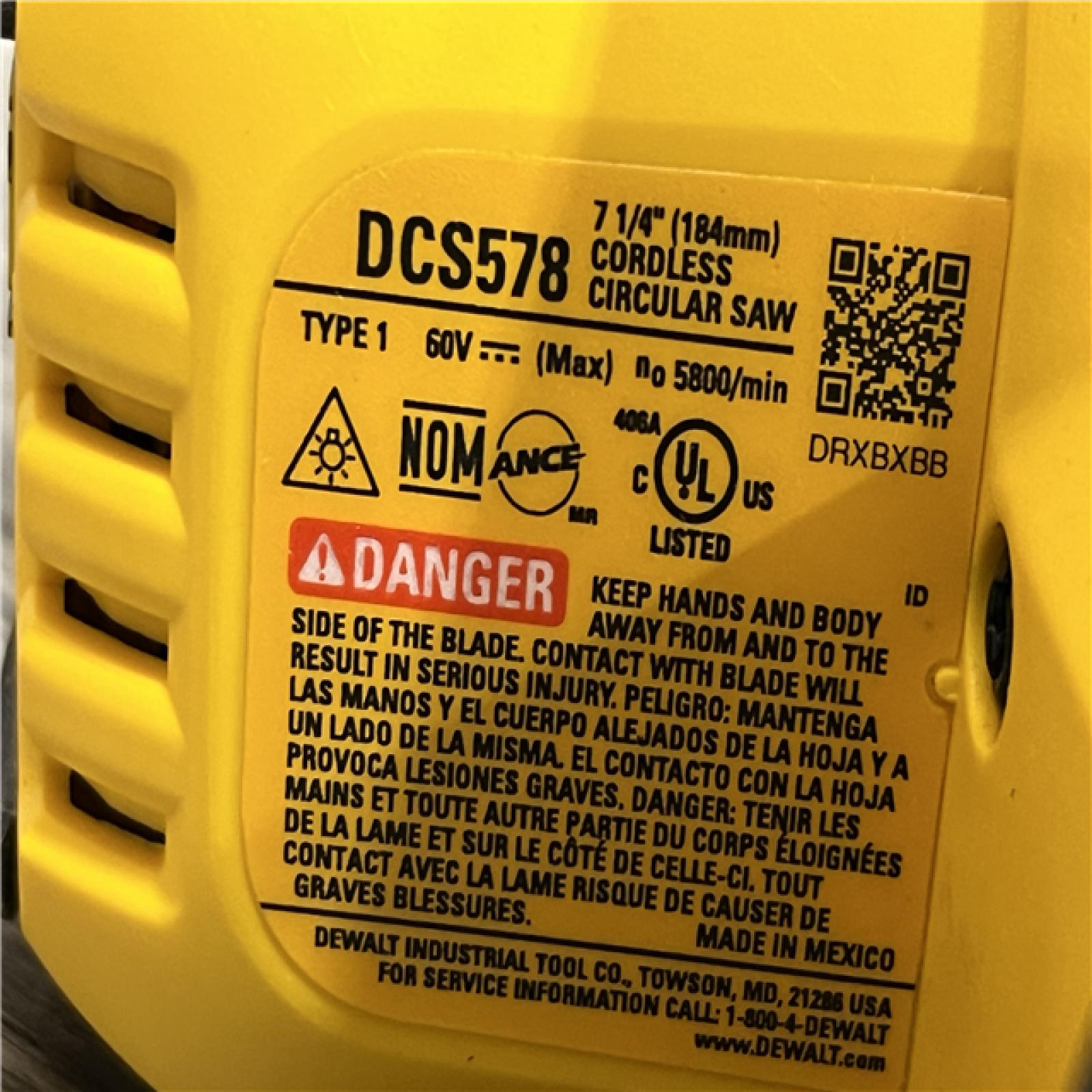 AS-IS DEWALT FLEXVOLT 60V MAX Cordless Brushless 7-1/4 in. Circular Saw with Brake (Tool Only)