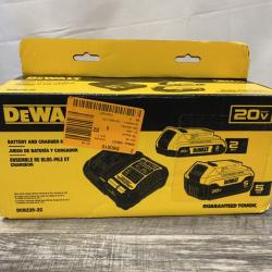 NEW - DEWALT 20V MAX Lithium-Ion Battery Kit with 5.0Ah and 2.0Ah Battery and Charger