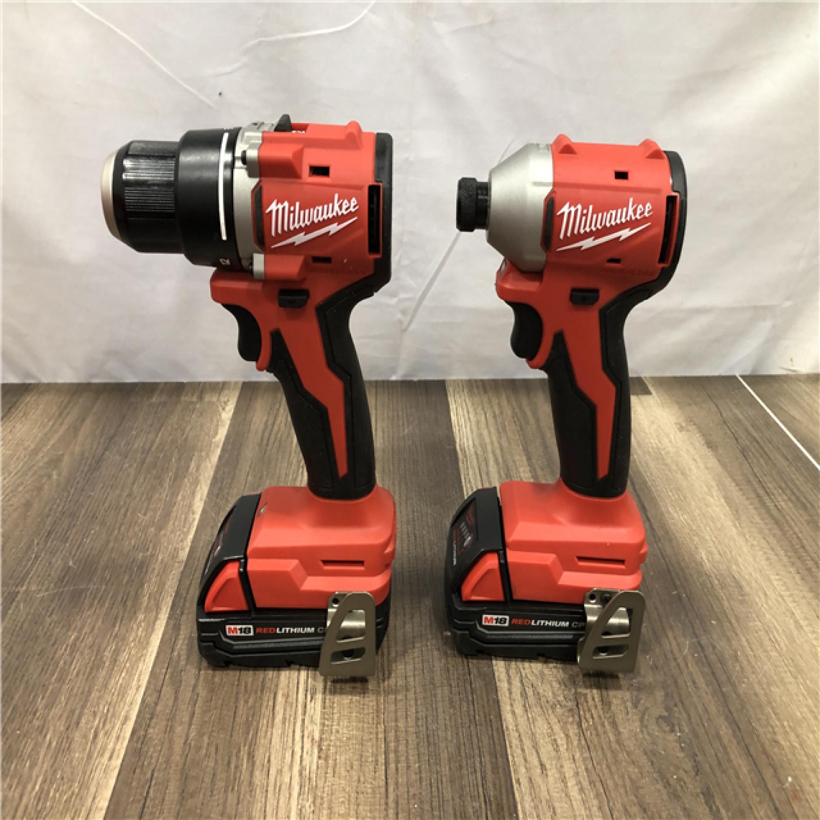 AS-IS Milwaukee 18V Lithium-Ion Brushless Cordless Compact Drill/Impact Combo Kit