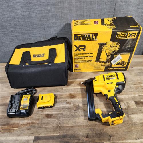 HOUSTON LOCATION - AS-IS DeWALT DCN681D1 20-Volt MAX 18ga Cordless Brushless Narrow Crown Stapler Kit
