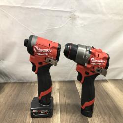 AS-IS Milwaukee FUEL 12-Volt Lithium-Ion Brushless Cordless Hammer Drill and Impact Driver Combo Kit